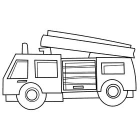 Fire engine american black and white clipart