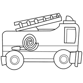 Fire engine fat black and white clipart