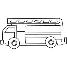 Fire engine large black and white clipart