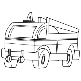 Fire engine large black and white clipart