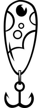 Fishing lure dots black and white clipart