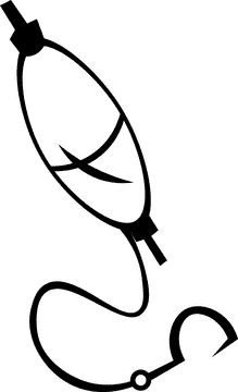 Fishing lure long black and white clipart