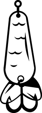 Fishing lure tail black and white clipart