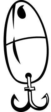 Fishing lure two colours black and white clipart