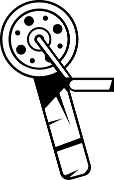 Fishing lure handle black and white clipart