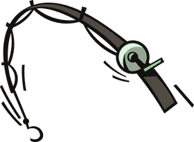 Fishing rod bent clipart