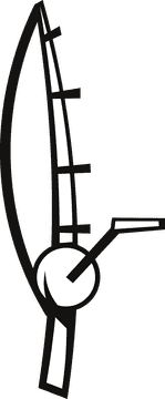 Fishing rod closed black and white clipart