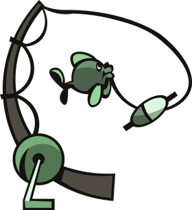 Fishing rod fish clipart