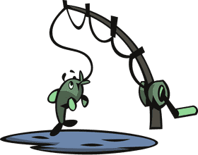 Fishing rod pond clipart