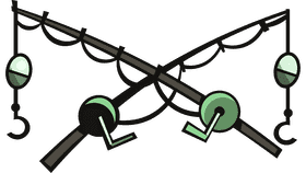 Fishing rod two clipart