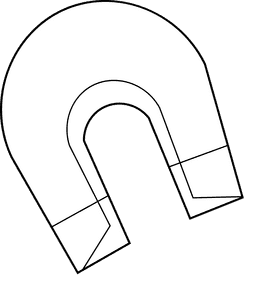 Magnet big black and white clipart