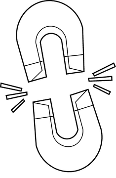 Magnet black and white clipart