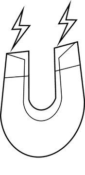 Magnet black and white clipart