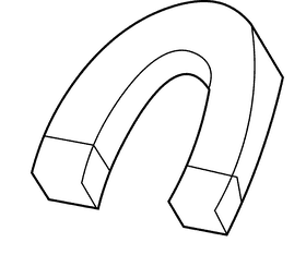 Magnet side black and white clipart