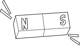 Magnet small black and white clipart