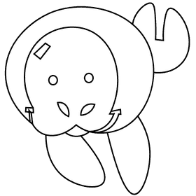 Manatee front black and white clipart