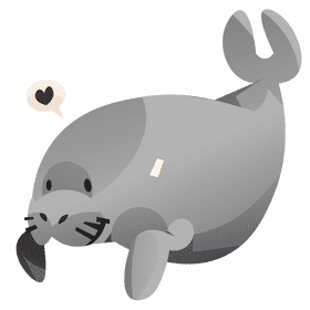 Manatee heart clipart