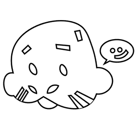 Manatee portrait black and white clipart