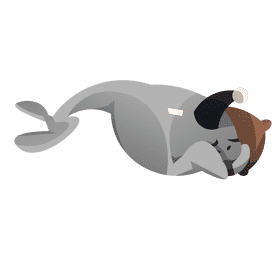 Manatee sleeping clipart