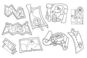 Map black and white vector