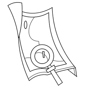 Map loupe black and white clipart