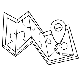 Map point black and white clipart