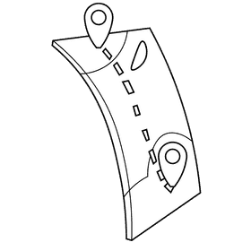 Map points black and white clipart