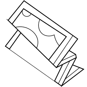 Map rolled up black and white clipart