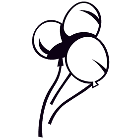 Mardi gras balloons black and white clipart