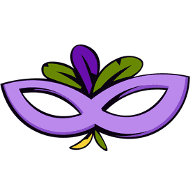 Mardi gras feathered mask clipart