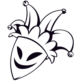 Mardi gras jester mask black and white clipart