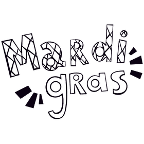 Mardi gras black and white clipart