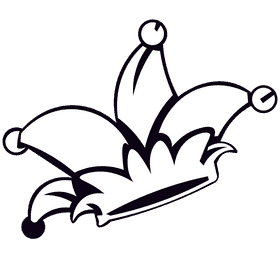 Mardi gras jokerhat black and white clipart