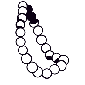 Mardi gras necklace black and white clipart