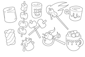 Marshmallow black and white vector