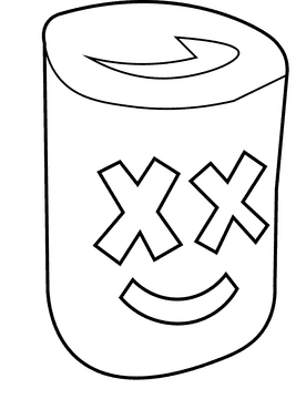 Marshmallow dead black and white clipart