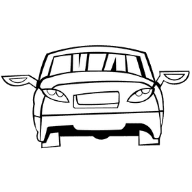 Mercedes benz back black and white clipart