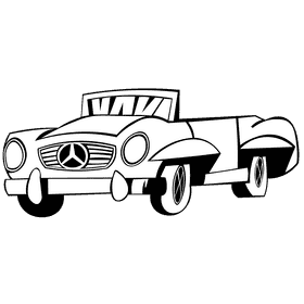 Mercedes benz cabriolet black and white clipart