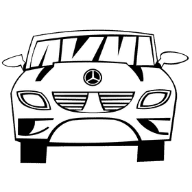 Mercedes benz front black and white clipart