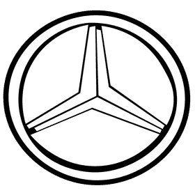 Mercedes benz logo black and white clipart