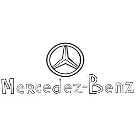 Mercedes benz logo big black and white clipart