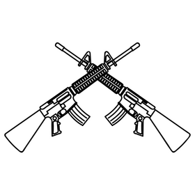 Sniper rifle black and white clipart