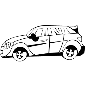 Mercedes benz profile black and white clipart