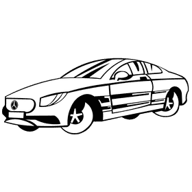 Mercedes benz silver black and white clipart
