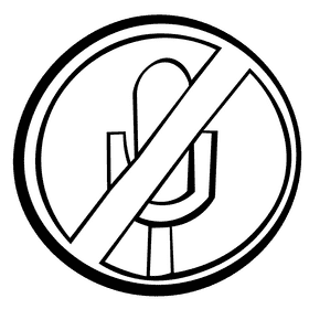 Microphone ban black and white clipart