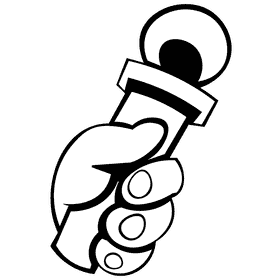 Microphone hand black and white clipart