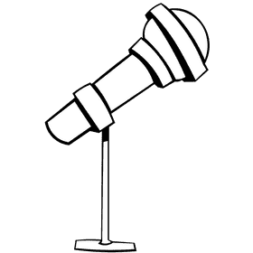 Microphone small black and white clipart