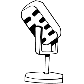 Microphone studio black and white clipart