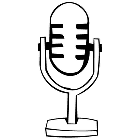 Microphone studio black and white clipart