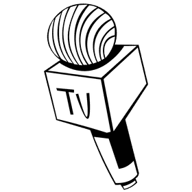Microphone tv black and white clipart